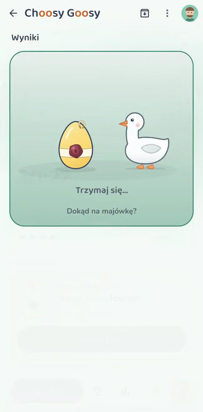 Ekran aplikacji Choosy Goosy